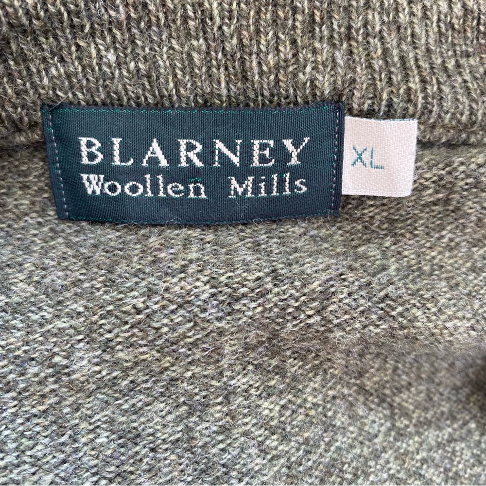 Blarney Woollen Mills Wool Sweater Green Argyle Lambswool Men’s XL Irish - Picture 6 of 7